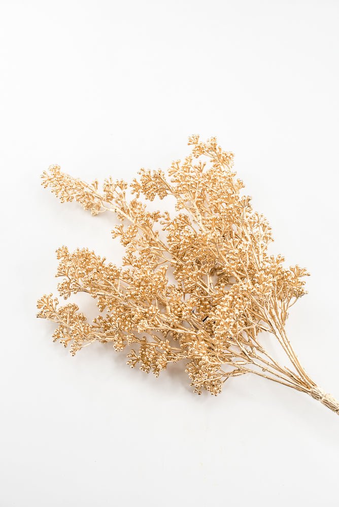 Artificial Gold Glittered Seeds Bush - 16" - Greenery MarketArtificial FloraXG969-GO