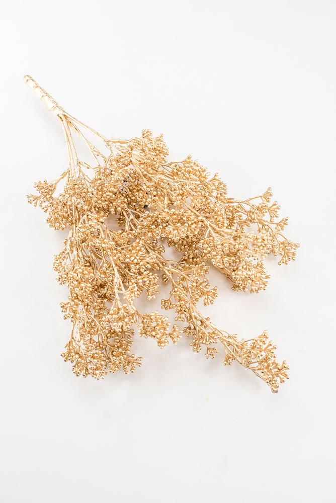 Artificial Gold Glittered Seeds Bush - 16" - Greenery MarketArtificial FloraXG969-GO
