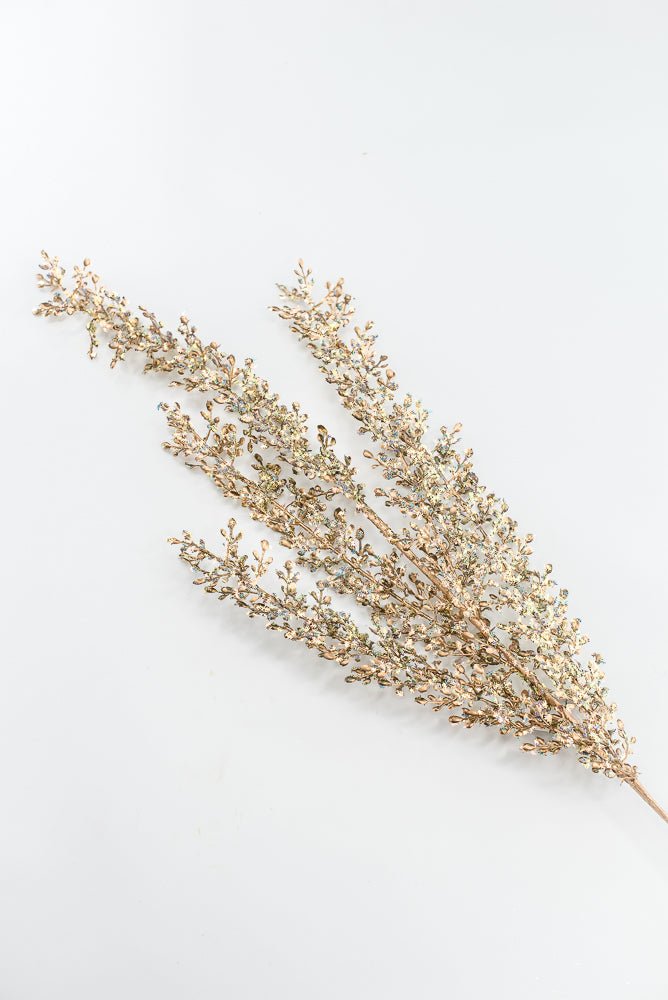 Artificial Gold Glittered Sequin Leaf Spray - 32" - Greenery MarketArtificial FloraXG1120-GO