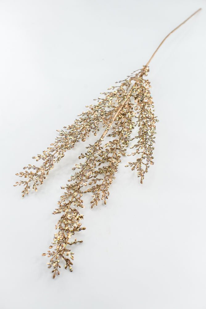 Artificial Gold Glittered Sequin Leaf Spray - 32" - Greenery MarketArtificial FloraXG1120-GO