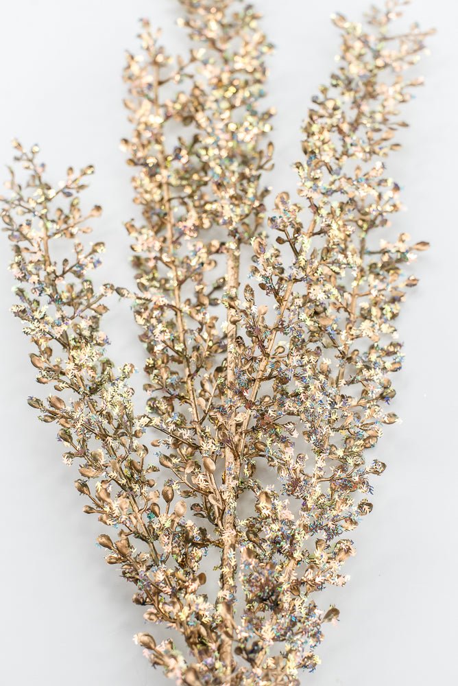 Artificial Gold Glittered Sequin Leaf Spray - 32" - Greenery MarketArtificial FloraXG1120-GO