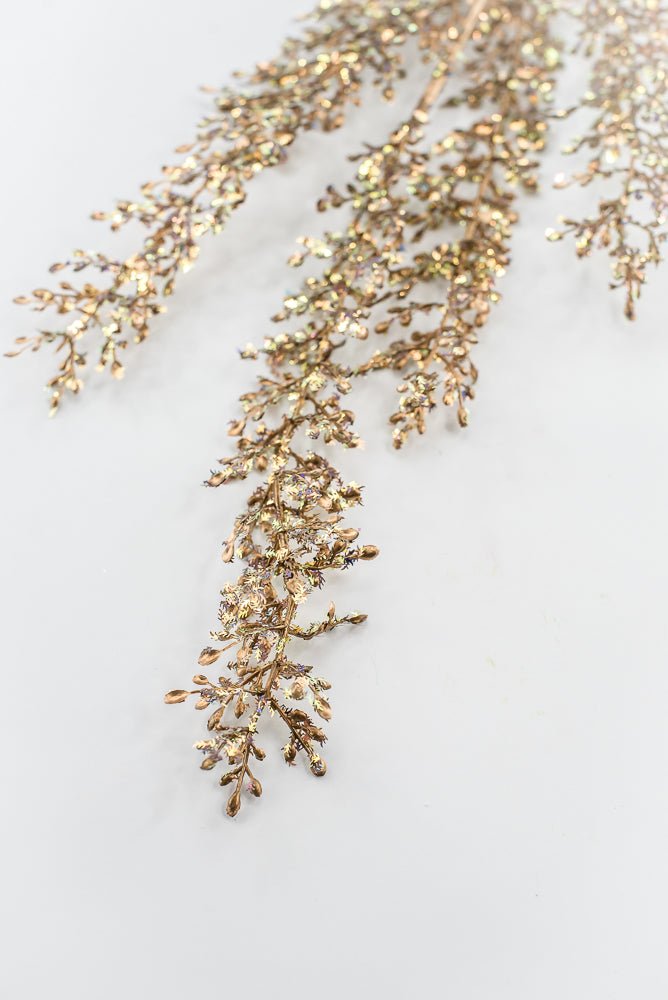Artificial Gold Glittered Sequin Leaf Spray - 32" - Greenery MarketArtificial FloraXG1120-GO