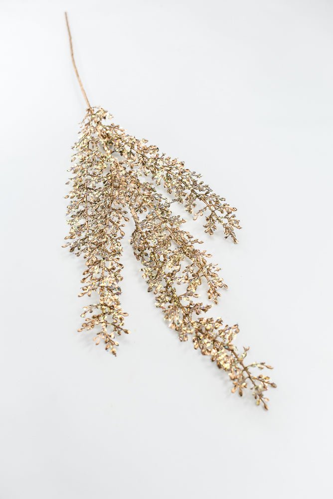 Artificial Gold Glittered Sequin Leaf Spray - 32" - Greenery MarketArtificial FloraXG1120-GO