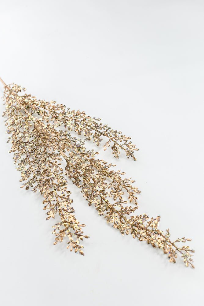 Artificial Gold Glittered Sequin Leaf Spray - 32" - Greenery MarketArtificial FloraXG1120-GO
