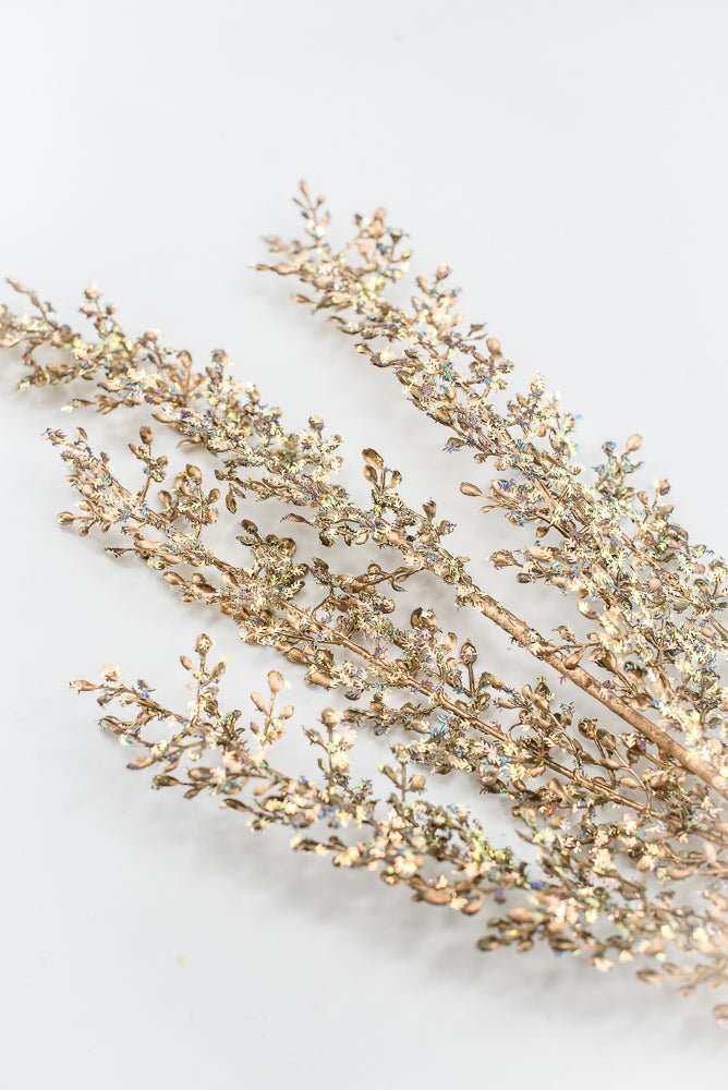 Artificial Gold Glittered Sequin Leaf Spray - 32" - Greenery MarketArtificial FloraXG1120-GO