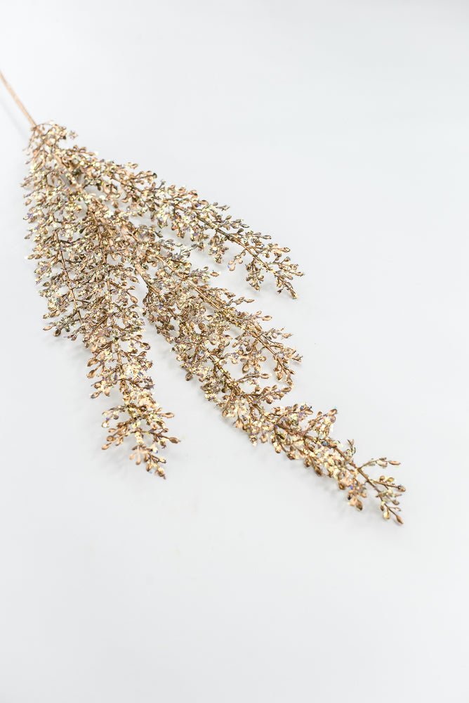 Artificial Gold Glittered Sequin Leaf Spray - 32" - Greenery MarketArtificial FloraXG1120-GO
