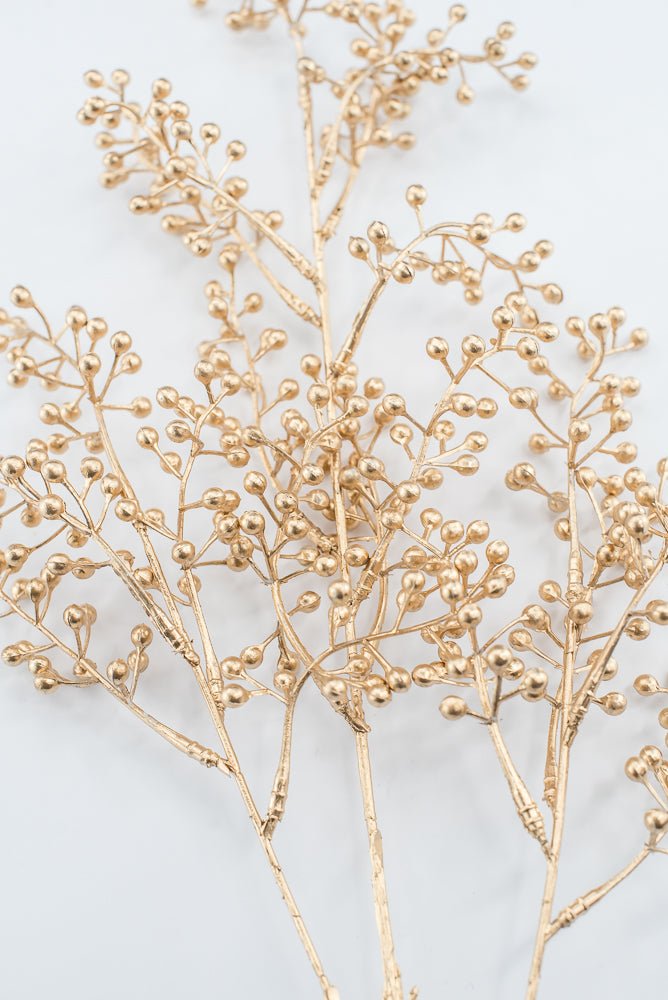 Artificial Gold Metallic Berry Spray - 29" - Greenery MarketArtificial Flowers216277