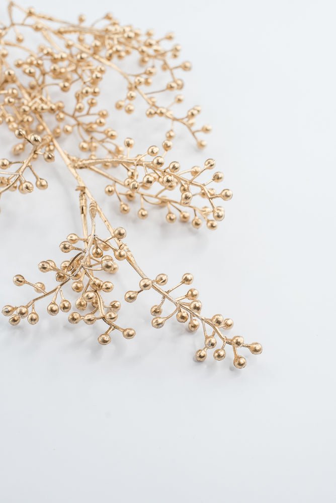 Artificial Gold Metallic Berry Spray - 29" - Greenery MarketArtificial Flowers216277