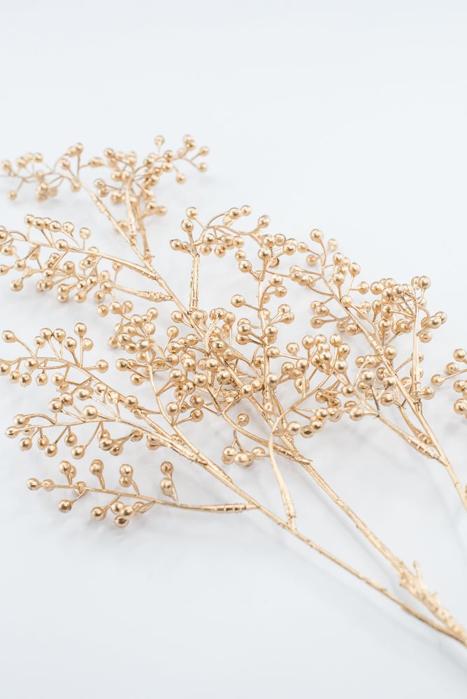 Artificial Gold Metallic Berry Spray - 29" - Greenery MarketArtificial Flowers216277