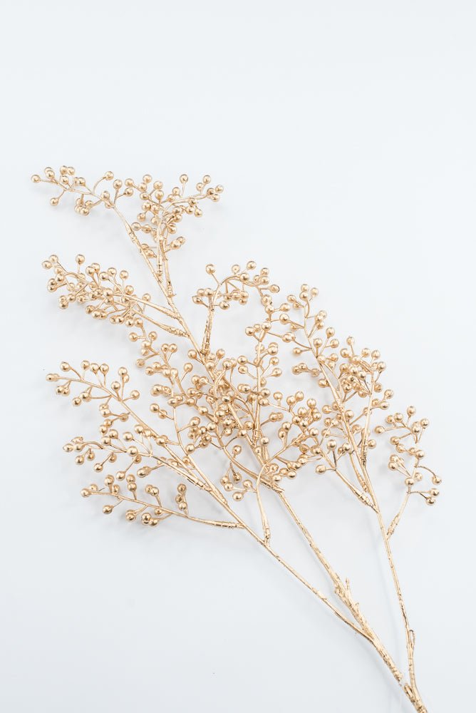Artificial Gold Metallic Berry Spray - 29" - Greenery MarketArtificial Flowers216277