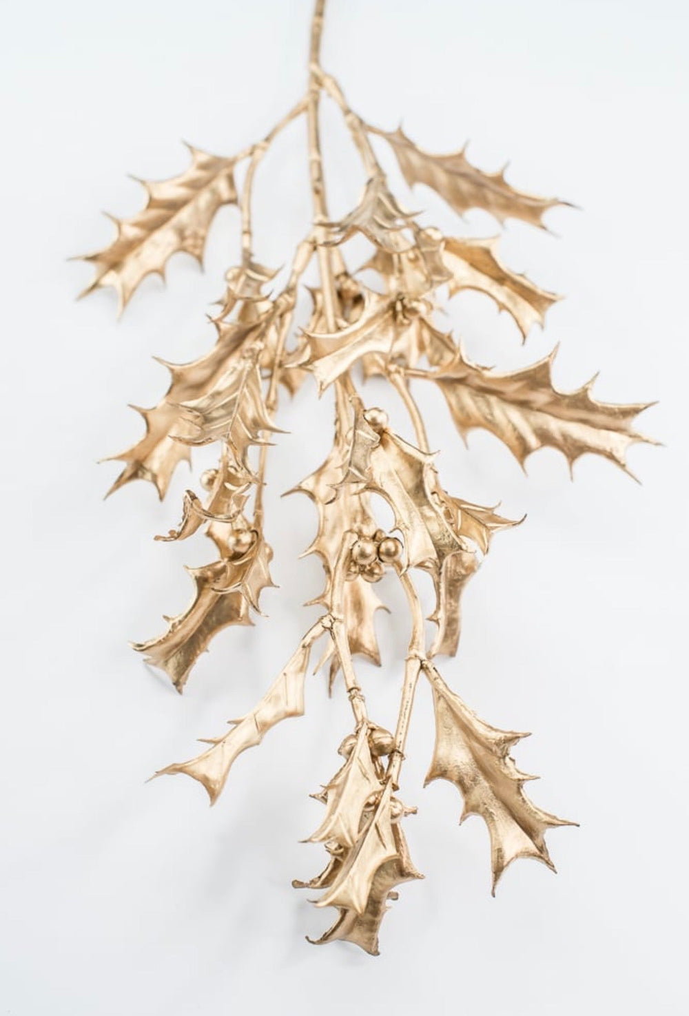 Artificial Gold Metallic Holly Spray - 22" - Greenery MarketArtificial Flora86906GD