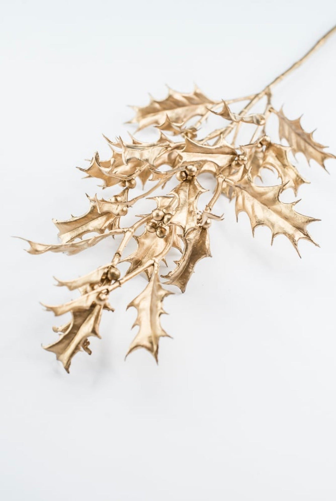 Artificial Gold Metallic Holly Spray - 22" - Greenery MarketArtificial Flora86906GD