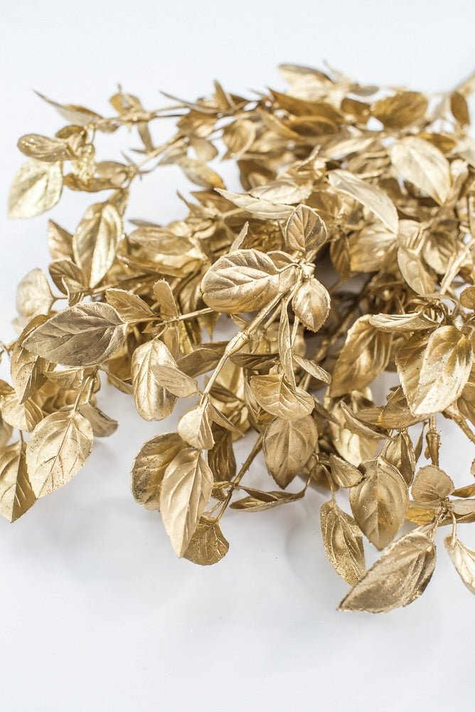 Artificial, Gold Metallic, Leaf Bush - 17.5" - Greenery MarketArtificial Flora32259