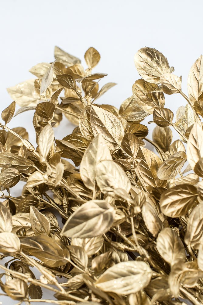 Artificial, Gold Metallic, Leaf Bush - 17.5" - Greenery MarketArtificial Flora32259