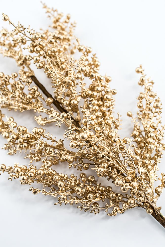 Artificial Gold Mini Berry Spray - 26" - Greenery MarketArtificial Flora32257-GOLD