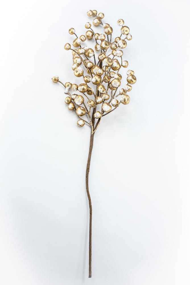Artificial Gold Mini Crabapple Spray With Snow - 30" - Greenery MarketArtificial Flora85761-GOLD