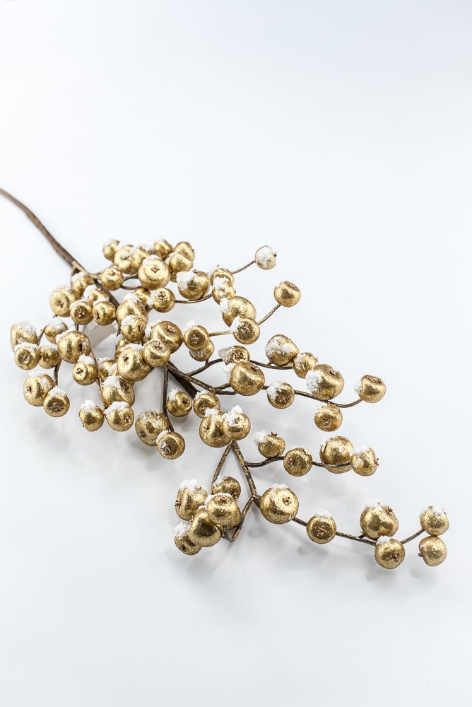 Artificial Gold Mini Crabapple Spray With Snow - 30" - Greenery MarketArtificial Flora85761-GOLD