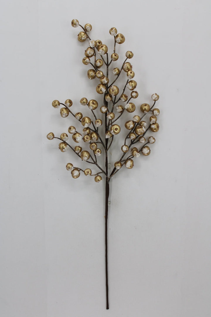 Artificial Gold Mini Crabapple Spray With Snow - 30" - Greenery MarketArtificial Flora85761-GOLD