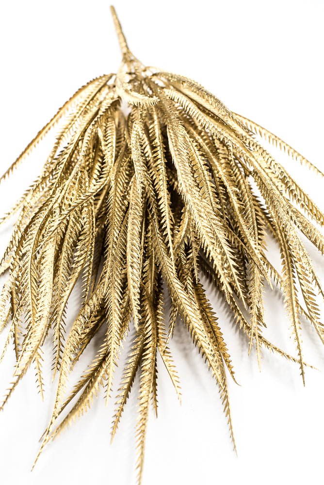Artificial, Gold, Saw Tooth With Glitter Bush - 21" - Greenery MarketArtificial Flora85796-GOLD