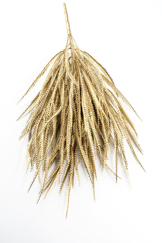 Artificial, Gold, Saw Tooth With Glitter Bush - 21" - Greenery MarketArtificial Flora85796-GOLD