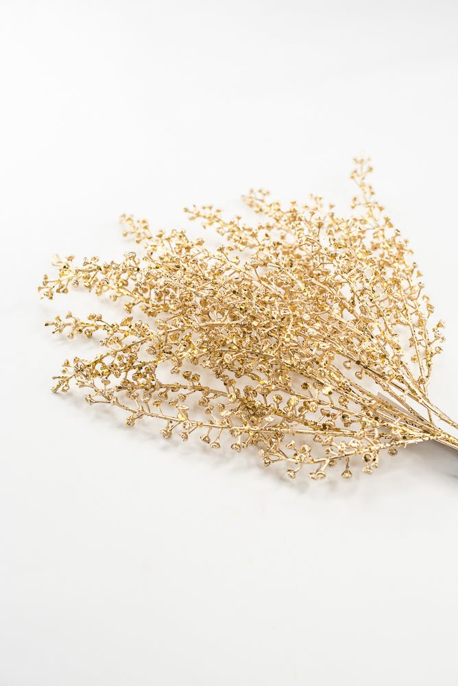 Artificial Gold Sequin & Glitter Baby's Breath Bundle - 20" - Greenery MarketArtificial FloraXG1212-GO
