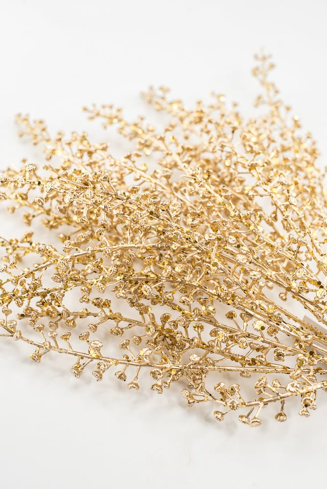 Artificial Gold Sequin & Glitter Baby's Breath Bundle - 20" - Greenery MarketArtificial FloraXG1212-GO