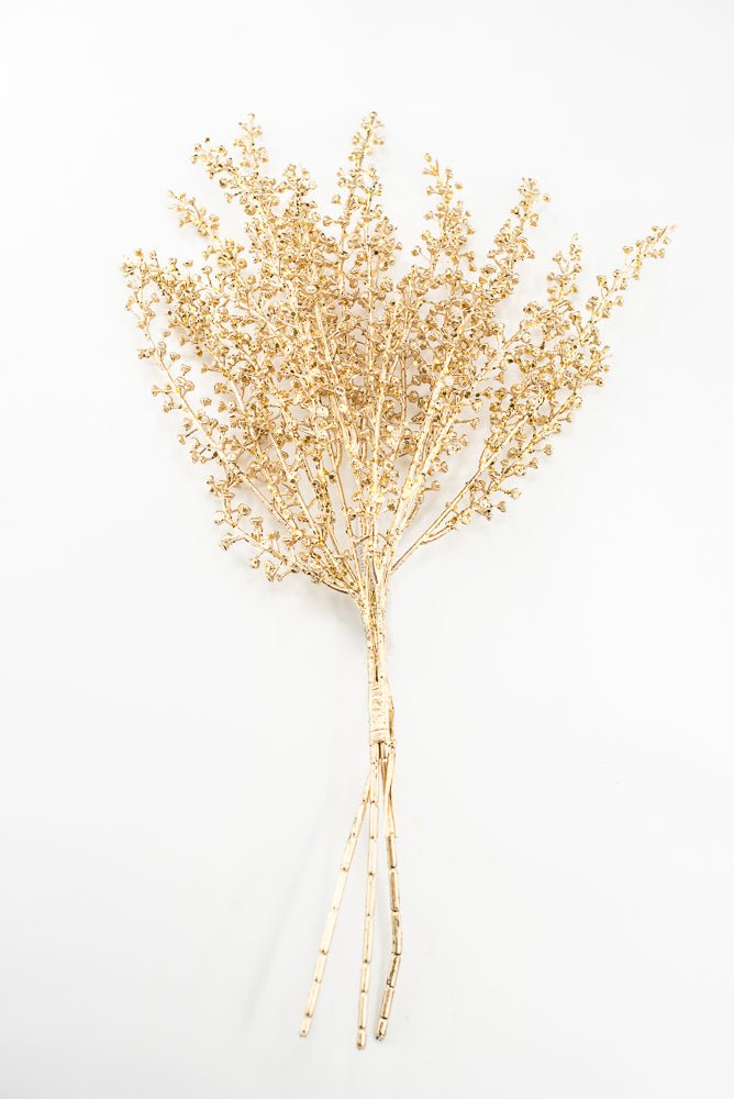 Artificial Gold Sequin & Glitter Baby's Breath Bundle - 20" - Greenery MarketArtificial FloraXG1212-GO
