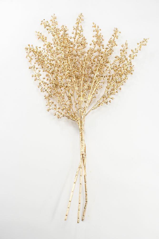 Artificial Gold Sequin & Glitter Baby's Breath Bundle - 20" - Greenery MarketArtificial FloraXG1212-GO