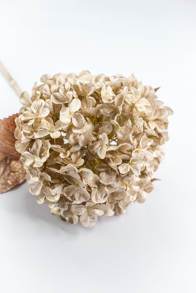 Artificial Gold Single Hydrangea Stem - 27" - Greenery MarketArtificial Flora85984-GOLD