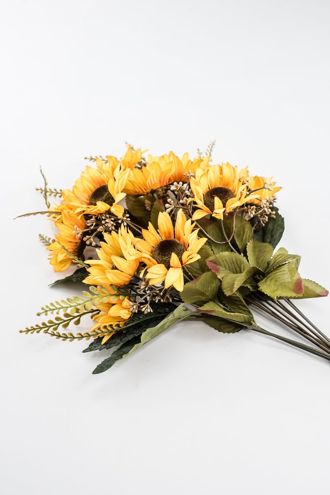 Artificial Gold & Yellow Sunflower Bush - 19" - Greenery Market57525GDYW