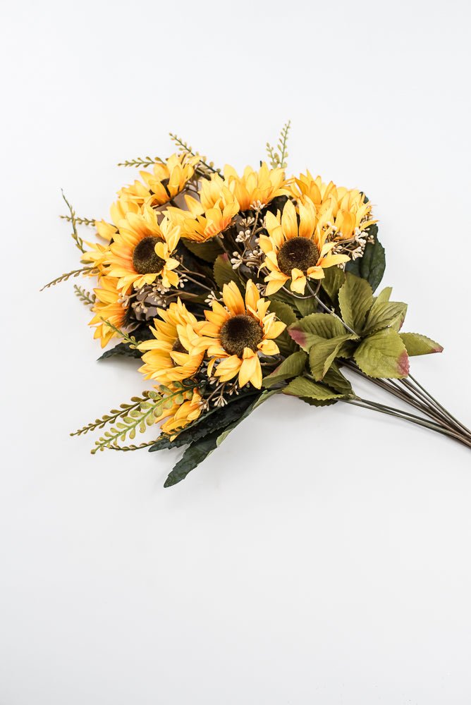 Artificial Gold & Yellow Sunflower Bush - 19" - Greenery Market57525GDYW