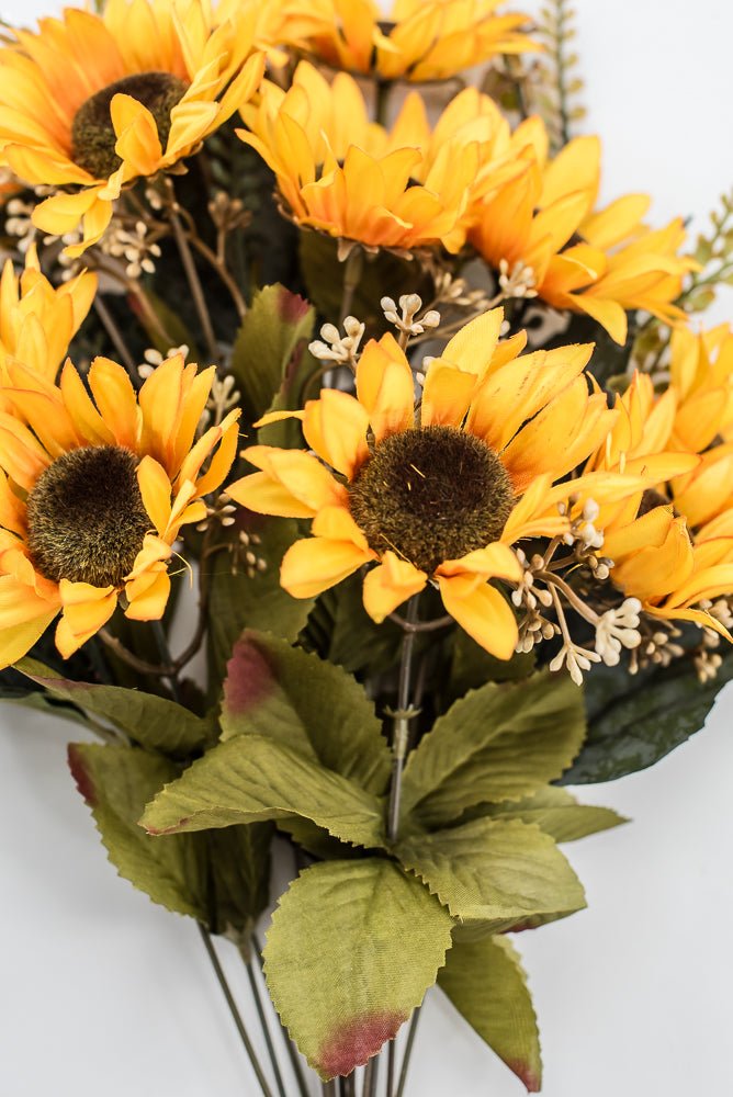 Artificial Gold & Yellow Sunflower Bush - 19" - Greenery Market57525GDYW