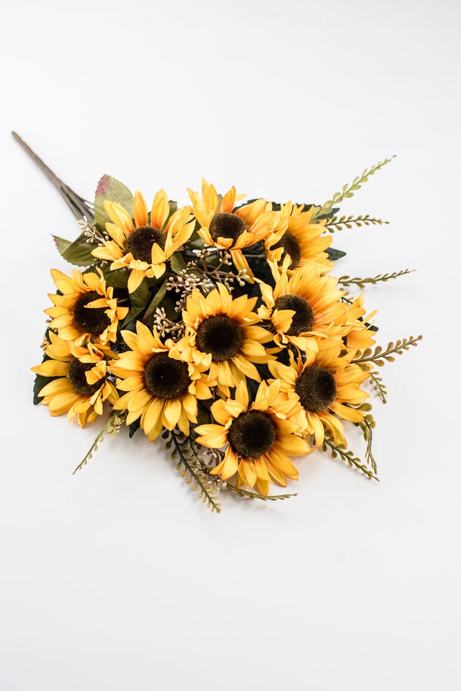 Artificial Gold & Yellow Sunflower Bush - 19" - Greenery Market57525GDYW