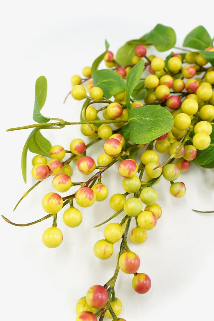Artificial, Green And Orange Berries Spray - Greenery Market65419