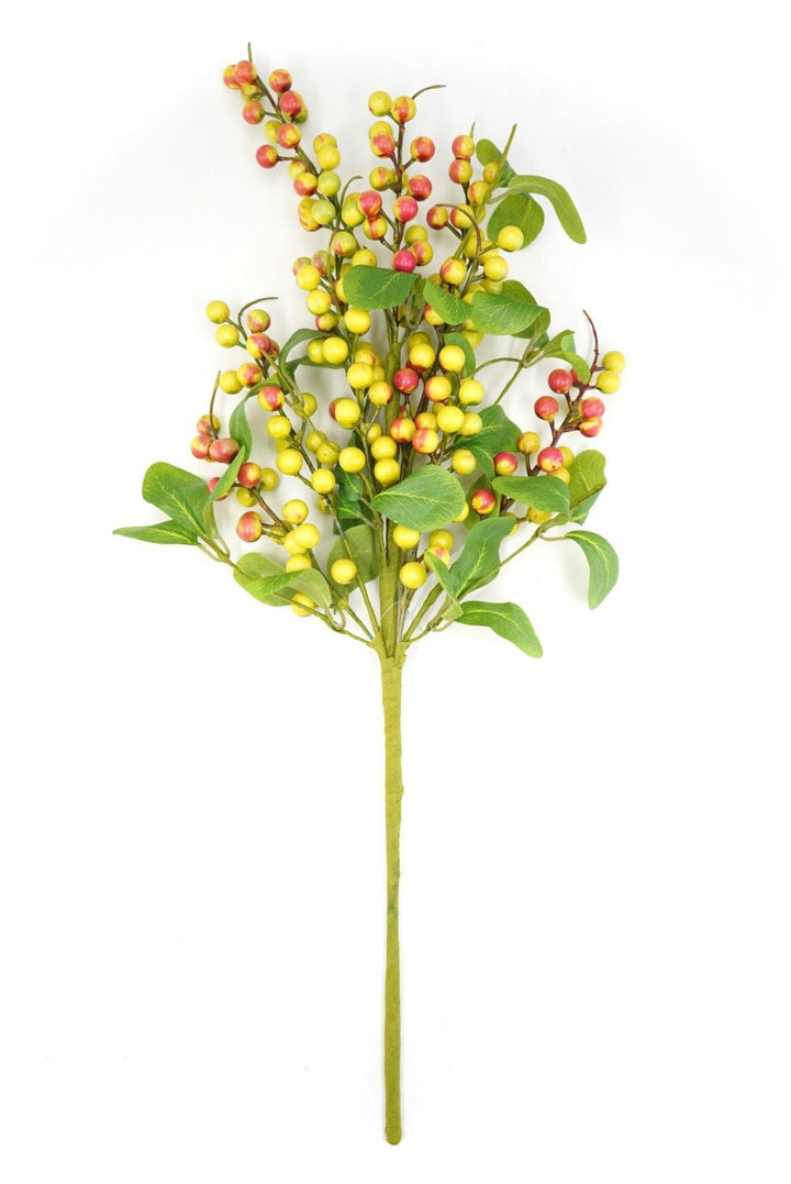 Artificial, Green And Orange Berries Spray - Greenery Market65419