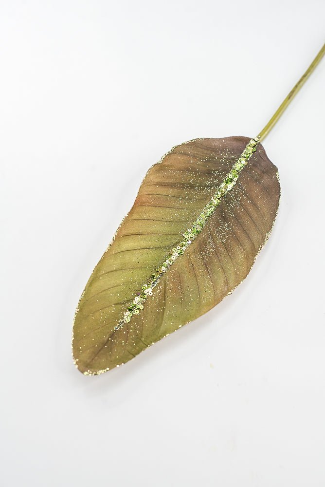 Artificial Green & Brown Bird Of Paradise Leaf - 27" - Greenery MarketFL6637-GBRN