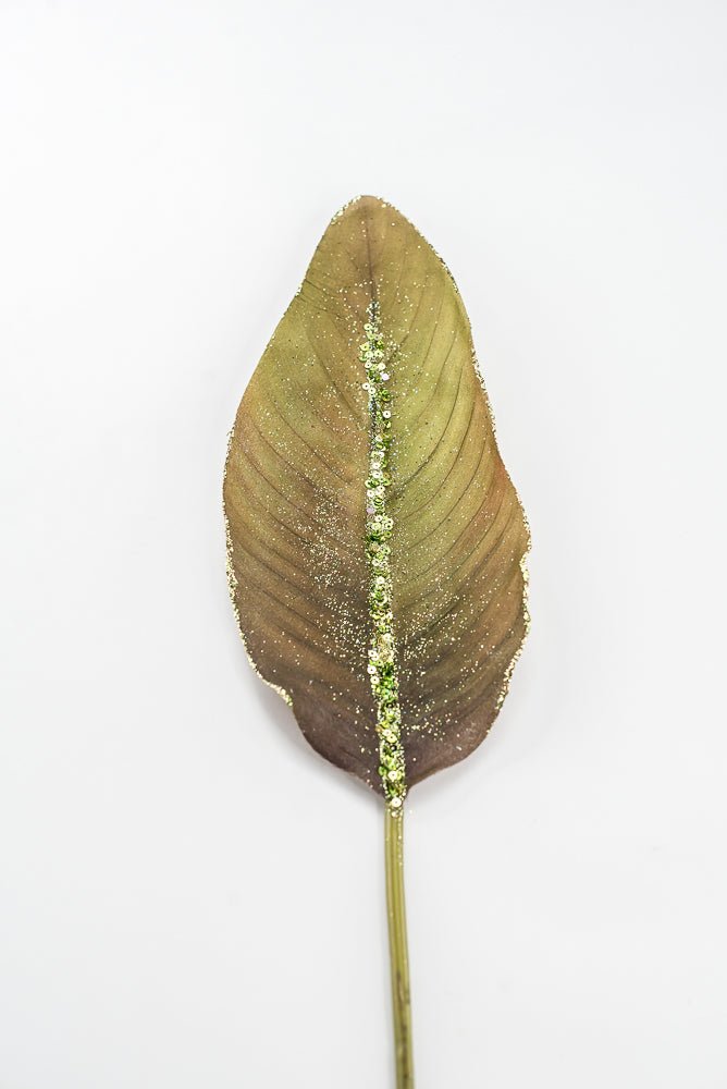Artificial Green & Brown Bird Of Paradise Leaf - 27" - Greenery MarketFL6637-GBRN