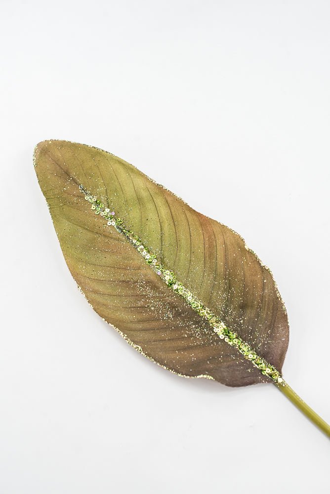 Artificial Green & Brown Bird Of Paradise Leaf - 27" - Greenery MarketFL6637-GBRN
