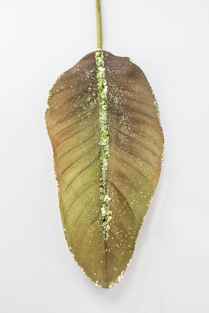 Artificial Green & Brown Bird Of Paradise Leaf - 27" - Greenery MarketFL6637-GBRN