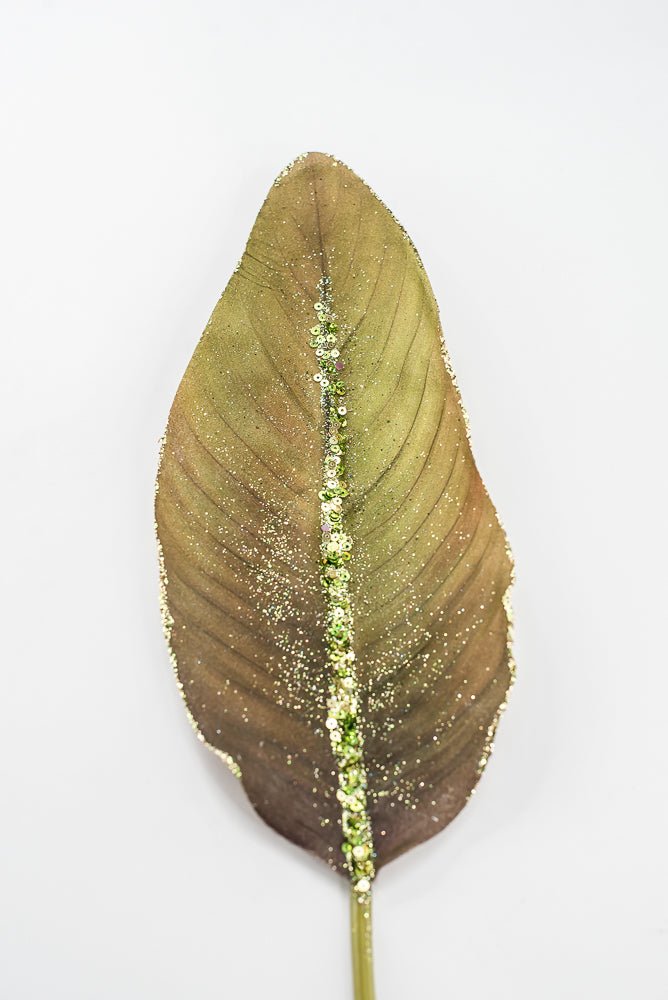 Artificial Green & Brown Bird Of Paradise Leaf - 27" - Greenery MarketFL6637-GBRN