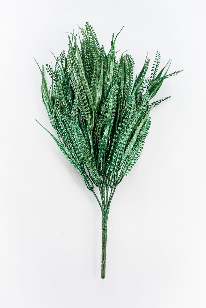 Artificial, Green, Button Fern With Glitter Bush - 20" - Greenery MarketArtificial Flora85797-GN