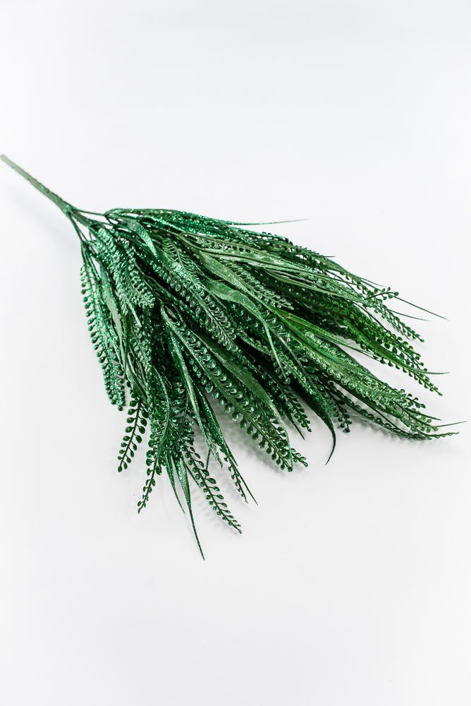 Artificial, Green, Button Fern With Glitter Bush - 20" - Greenery MarketArtificial Flora85797-GN