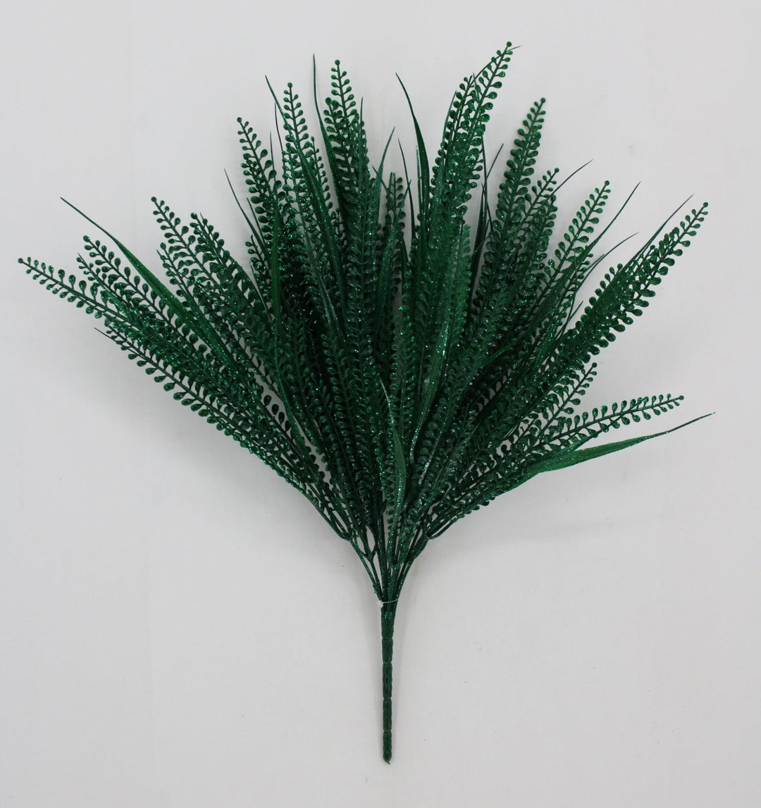 Artificial, Green, Button Fern With Glitter Bush - 20" - Greenery MarketArtificial Flora85797-GN