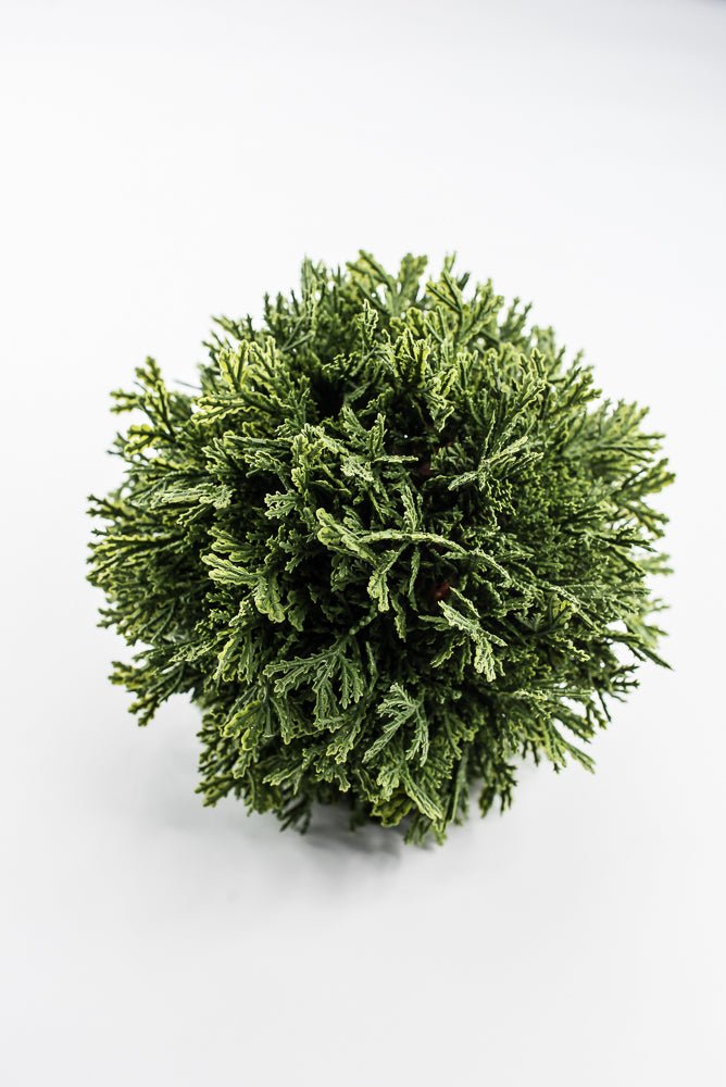 Artificial, Green, Cedar Orb Ball - 8" - Greenery Market2829139GR