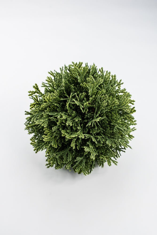 Artificial, Green, Cedar Orb Ball - 8" - Greenery Market2829139GR