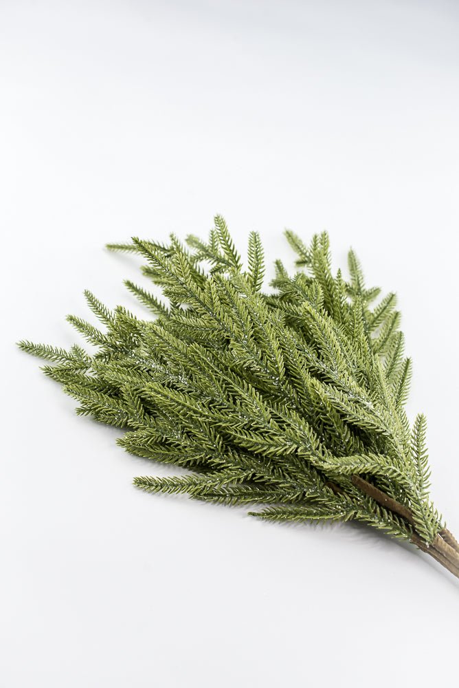 Artificial, Green, Frosted Norfolk Pine Bush - 22" - Greenery MarketArtificial Flora65888-LT.GN