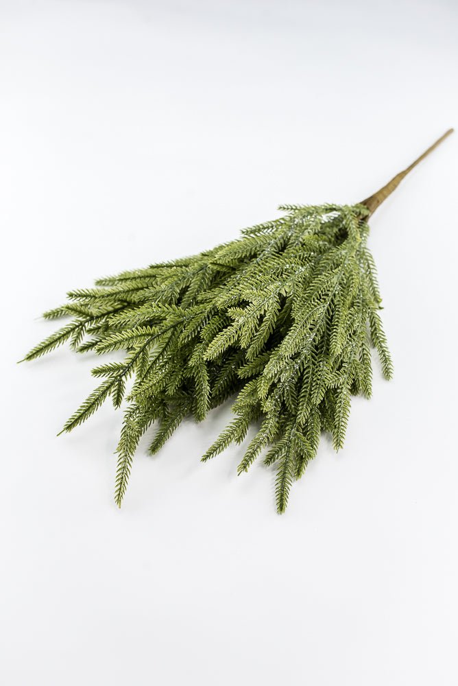 Artificial, Green, Frosted Norfolk Pine Bush - 22" - Greenery MarketArtificial Flora65888-LT.GN