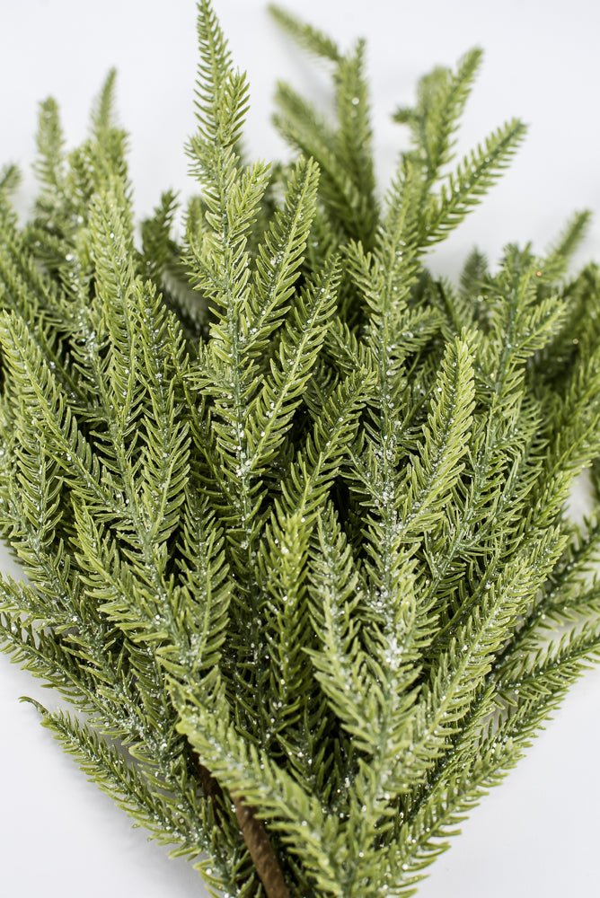 Artificial, Green, Frosted Norfolk Pine Bush - 22" - Greenery MarketArtificial Flora65888-LT.GN