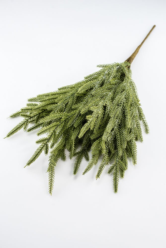 Artificial, Green, Frosted Norfolk Pine Bush - 22" - Greenery MarketArtificial Flora65888-LT.GN