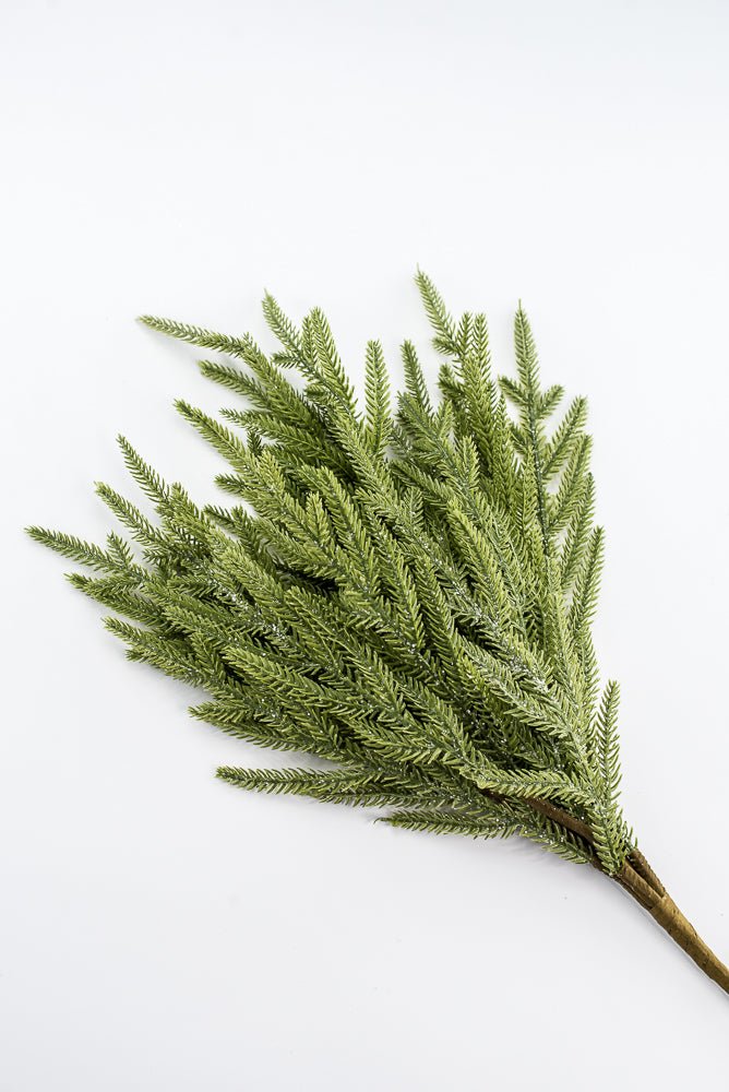 Artificial, Green, Frosted Norfolk Pine Bush - 22" - Greenery MarketArtificial Flora65888-LT.GN